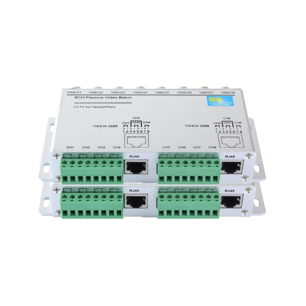 Video Balun - Bộ chuyển đổi tín hiệu video từ cáp đồng trục sang cáp mạng lan rj45 8 kênh