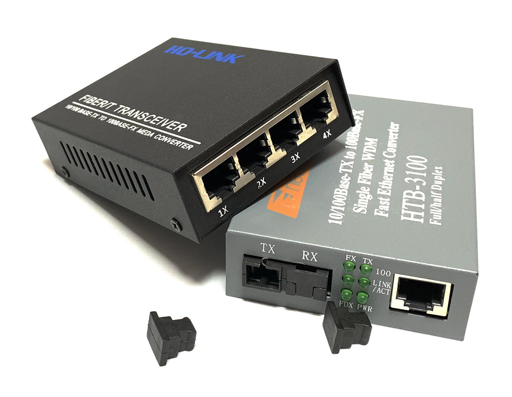 Converter quang Netlink 1 ra 4 Cổng LAN HTB-3100/HL-SF1004D