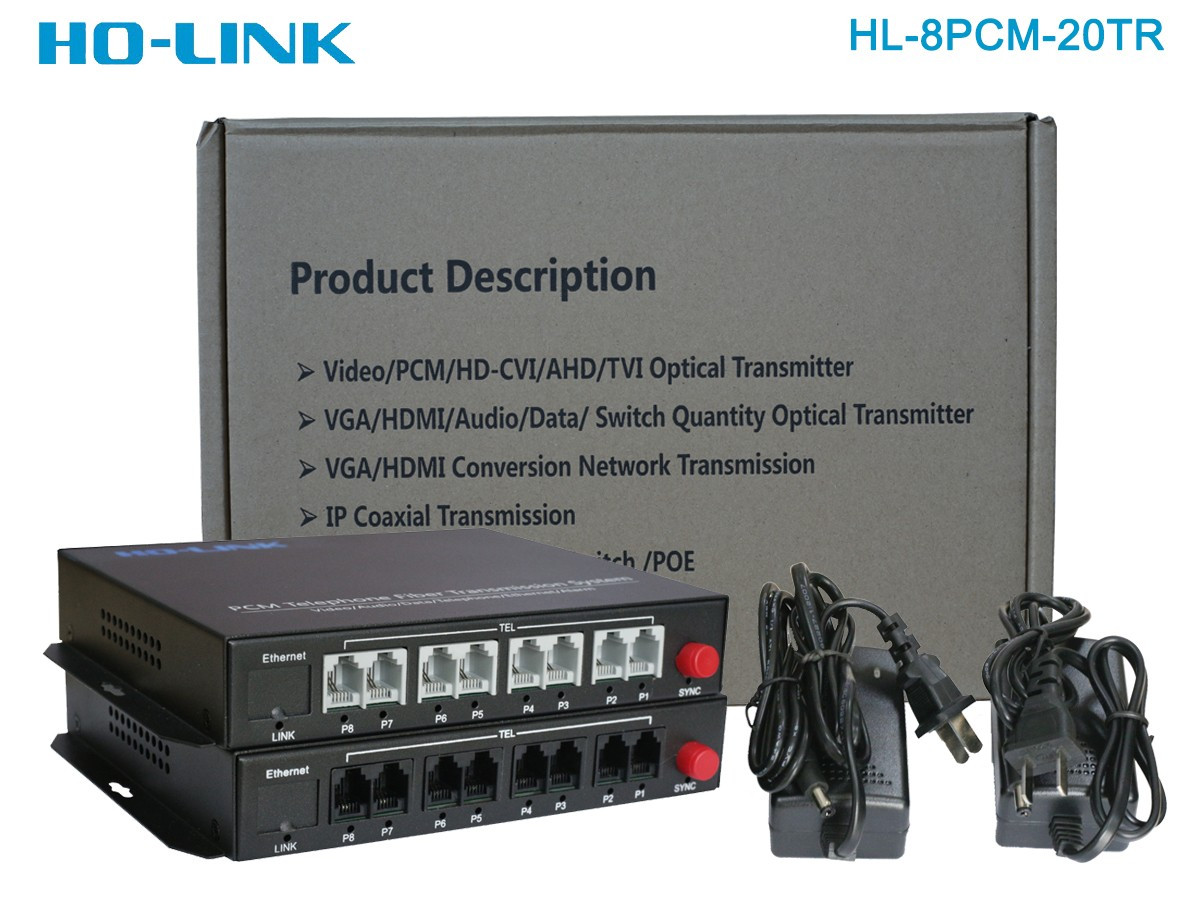 Bộ chuyển đổi quang thoại 8 kênh Ho-link HL-8PCM-20TR