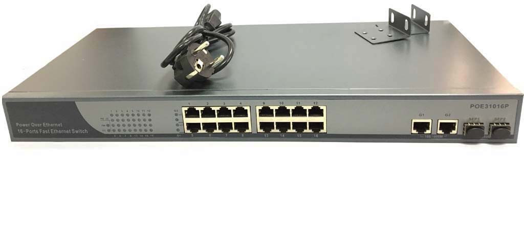 Switch PoE 16 cổng + 2 Port Uplink + 2 Port SFP HL-POE11016PF