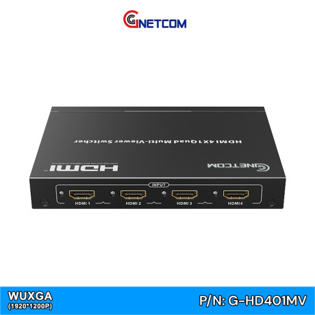 Bộ gộp tín hiệu HDMI 4 vào 1 ra GNETCOM G-HD401MV độ phân giải 1920*1200P