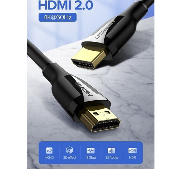 Cáp HDMI 2.0 dài 1,5m hỗ trợ hỗ trợ độ phân giải 4K@60Hz Ugreen 60439