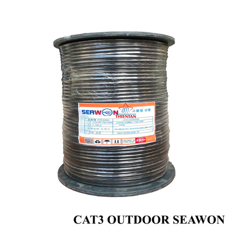 Cáp điện thoại cat3 2 đôi ngoài trời seawon cuộn 500m