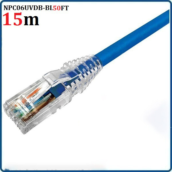 Dây nhảy patch cord Cat6 U/UTP, RJ45, 4 Pair, Non-Plenum, Blue, 50FT- tương đương 15m