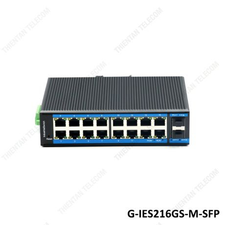 Switch quản lý công nghiệp GNETCOM 18 cổng gigabit G-IES216GS-M-SFP