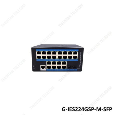 Switch quản lý poe công nghiệp GNETCOM 26 cổng gigabit G-IES224GSP-M-SFP