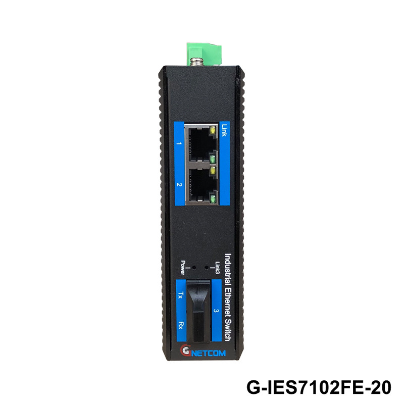 Switch quang POE công nghiệp 2 Port 10/100M Gnetcom G-IES7102FE-20