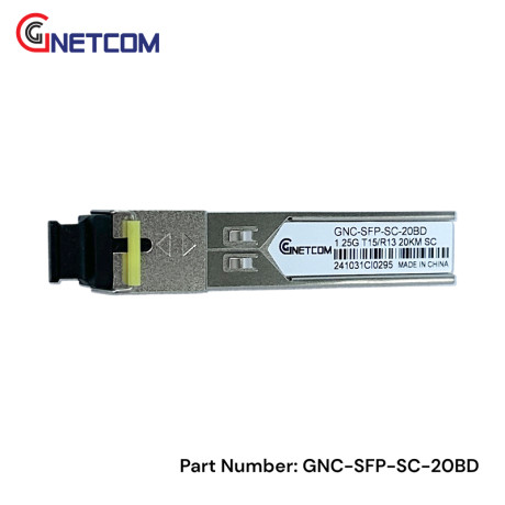 Module SFP SC 1.25G GNETCOM GNC-SFP-SC-20BD | 20Km, SC Simplex, Gigabit