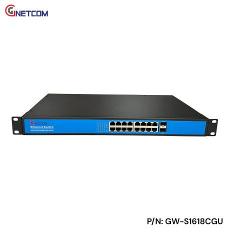Switch mạng GNETCOM GW-S1618CGU 16 cổng RJ45 Gigabit + 2 SFP 1.25G
