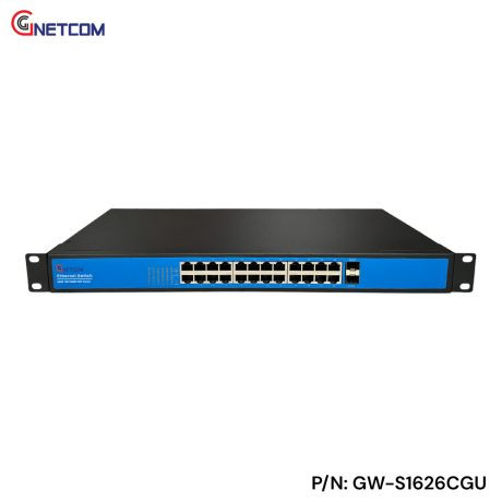 Switch mạng GNETCOM GW-S1626CGU 24 cổng RJ45 Gigabit + 2 SFP 1.25G