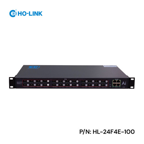 Switch quang 24 Port SC 100Mbps + 4 Port Uplink Gigabit HL-24F4E-100