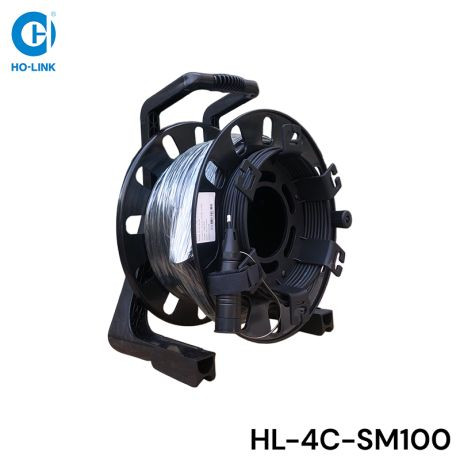 Cáp quang dã chiến 4FO LC single mode 100m có băng thép HO-LINK HL-4C-SM100