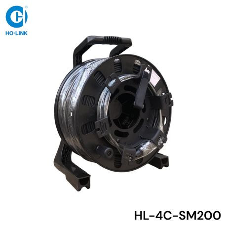 Cáp quang dã chiến 4FO LC single mode 200m có băng thép HO-LINK HL-4C-SM200