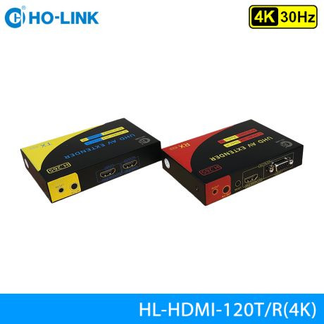 Bộ kéo dài HDMI 4K30HZ HL-HDMI-120T/R(4K) có chức năng thông LAN khoảng cách 200m