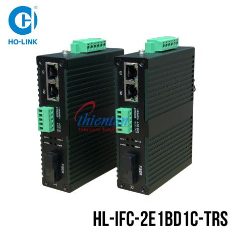 Bộ chuyển đổi quang công nghiệp 2 cổng mạng 1 cổng RS485 1 cổng contact closuare HO-LINK HL-IFC-2E1BD1C-TRS