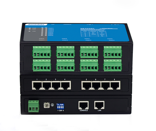 Bộ chuyển đổi 8 cổng RS-232/485/422 sang Ethernet 3Onedata NP308T-8D (3IN1)