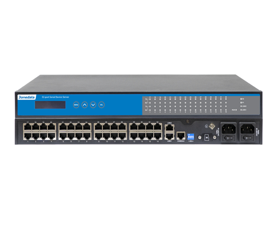 Bộ chuyển đổi 32 cổng RS-232/485/422 sang 2 cổng Ethernet 3Onedata NP5100-2T-32DI (3IN1) -RJ-OLED