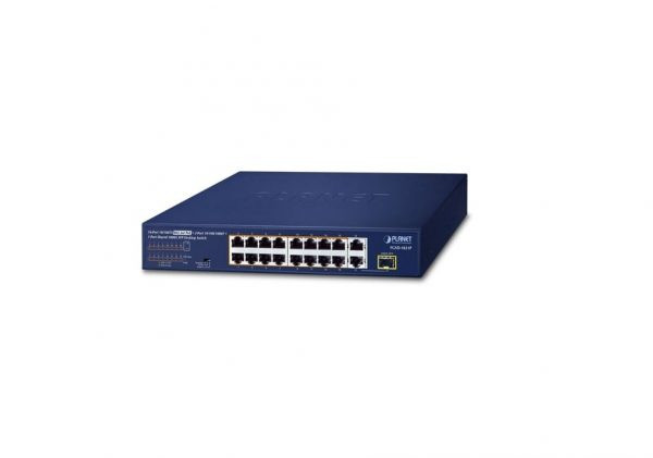 Switch PoE Planet FGSD-1821P, 16 port 10/100M PoE + 2RJ45/1SFP