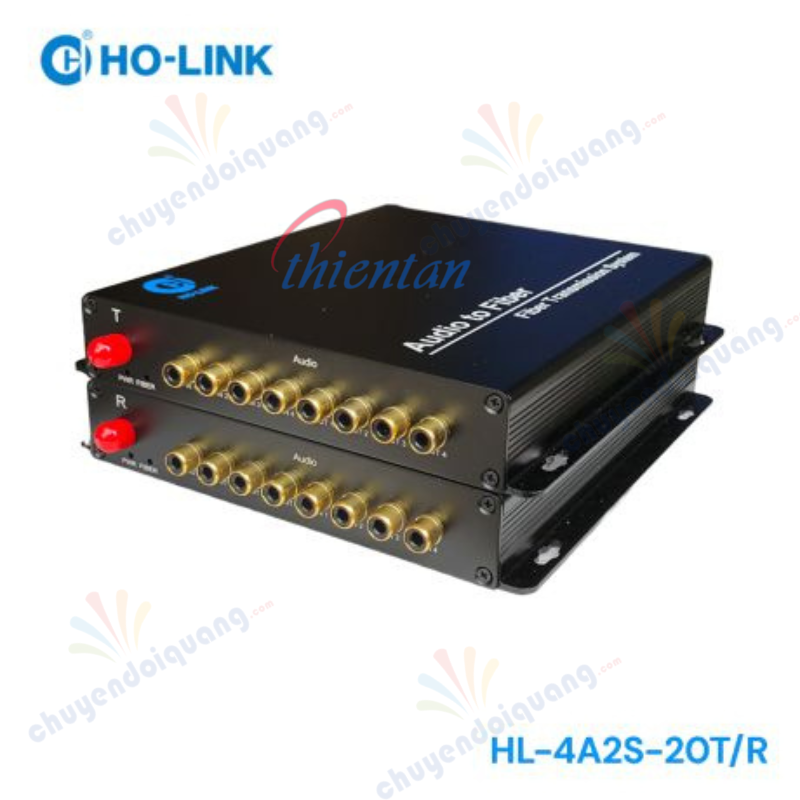 Bộ chuyển đổi tín hiệu audio qua quang 2 chiều 4 kênh HO-LINK HL-4A2S-20T/R