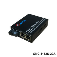 Converter 1 cổng quang 2 cổng Lan 10/100Mbps Gnetcom GNC-1112S-20A