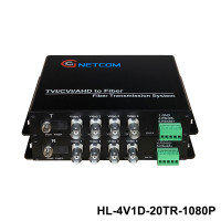 Converter quang video 4 kênh GNETCOM HL-4V1D-20T/R-1080P | Hỗ trợ PTZ