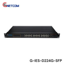 Switch công nghiệp 24 port RJ45 gigabit 2 port SFP GNETCOM G-IES-D224G-SFP