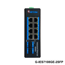 Switch quang POE công nghiệp 8Port 10/100/1000M + 2SFP 1.25G Gnetcom  G-IES7108GE-2SFP