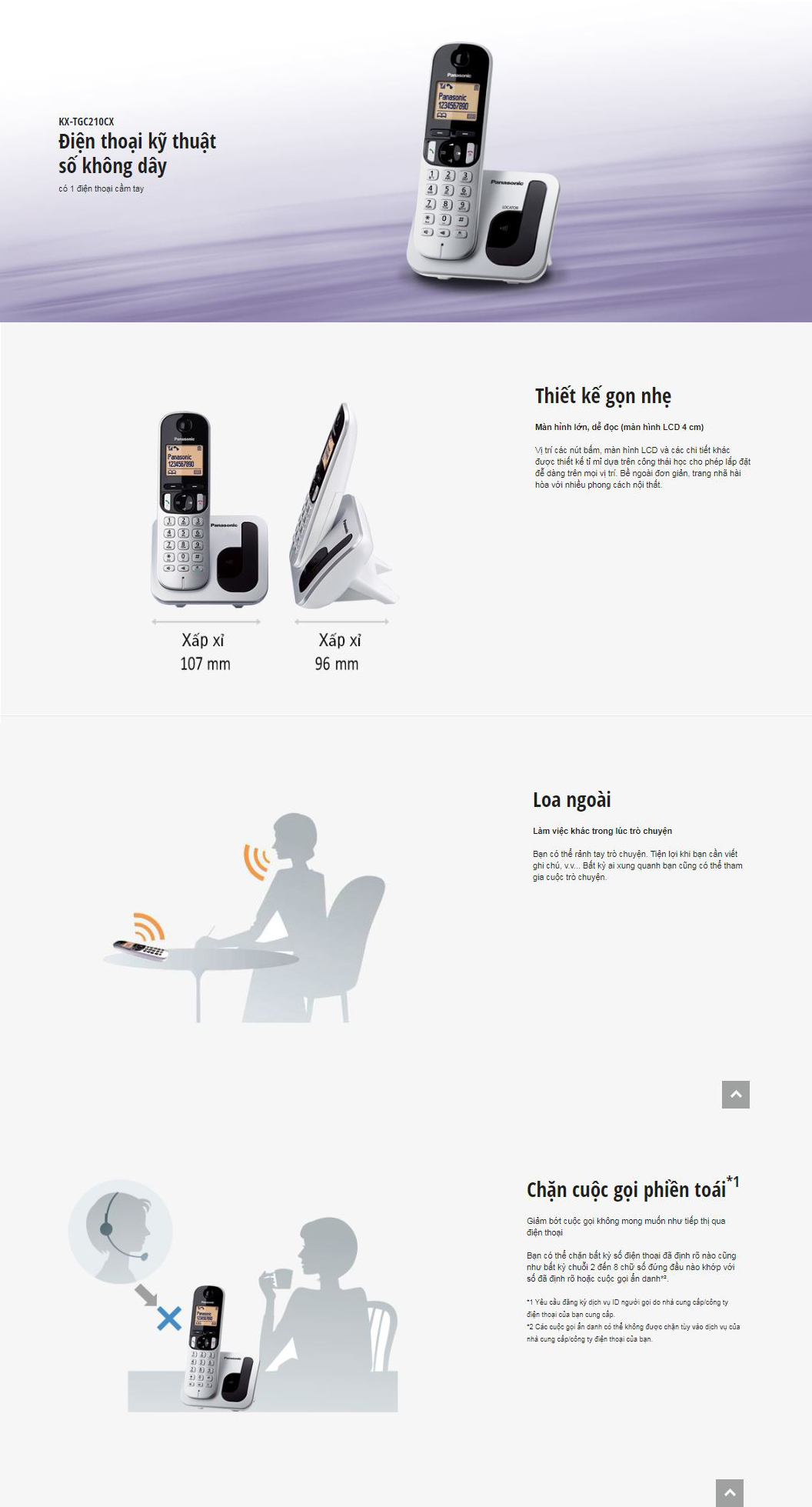 Điện thoại b&agrave;n kh&ocirc;ng d&acirc;y Panasonic KX-TGC210CX
