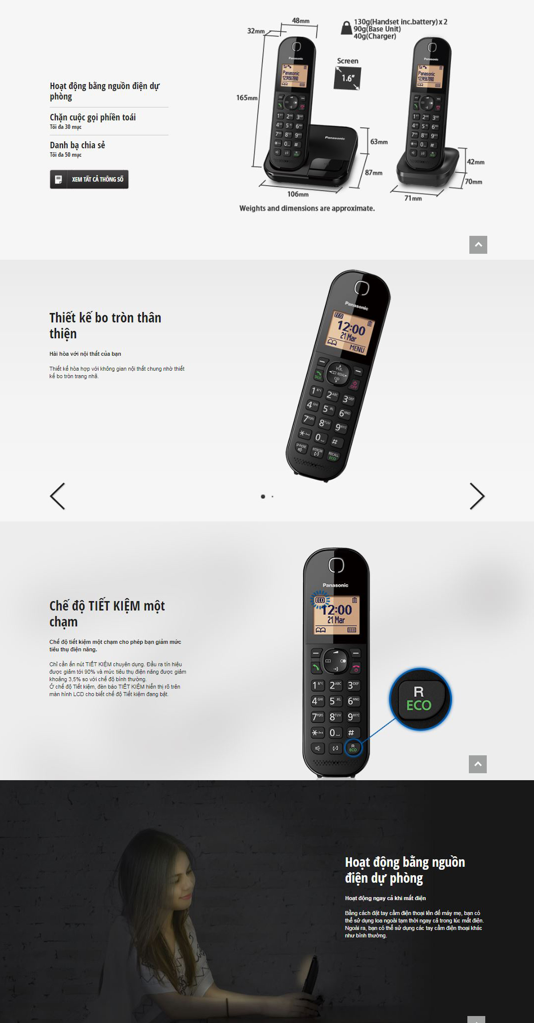 Điện thoại mẹ bồng con Panasonic KX-TGC412