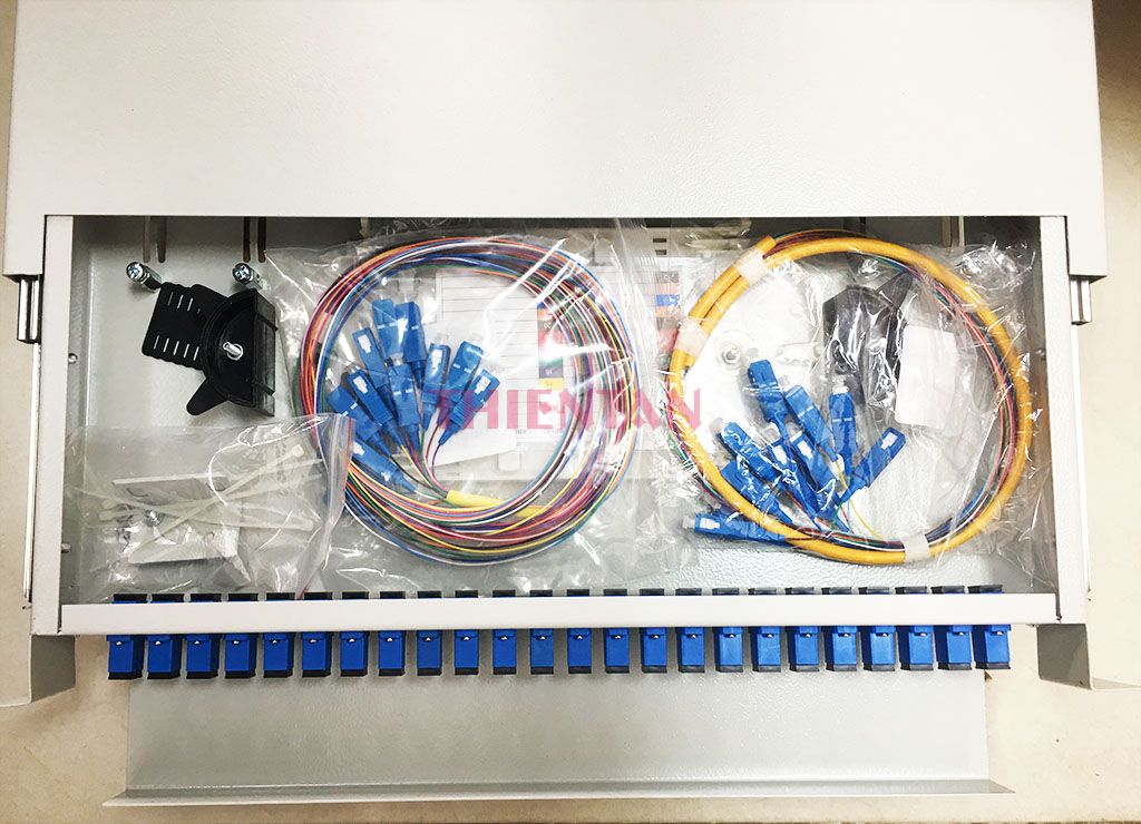 odf 24 khay trượt trong nhà ODF 24 khay trượt lắp tủ rack