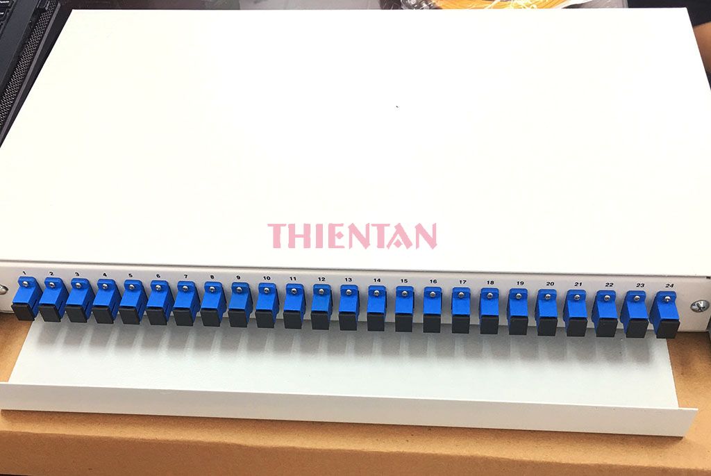 odf 24 gắn rack ODF 24 khay trượt lắp tủ rack